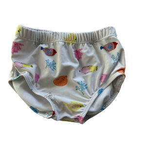Baby Little Earthling Swim Diaper 6-9M White Multi-color